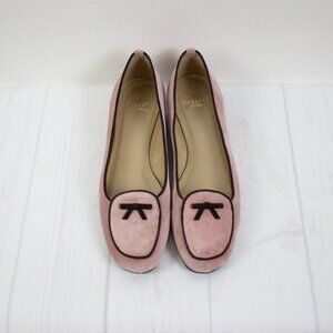 Stuart Weitzman Pink Flats with Black Trim